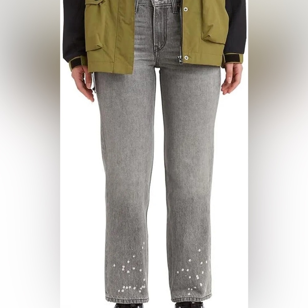 Levi's Women's Low Pro Straight‎ Mid Rise Grey Wash Denim Jeans Size 26 NWT - Picture 2 of 11